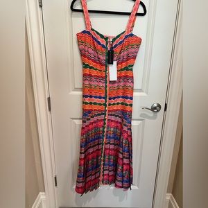 Saloni Silk pleated Dress. US size 6